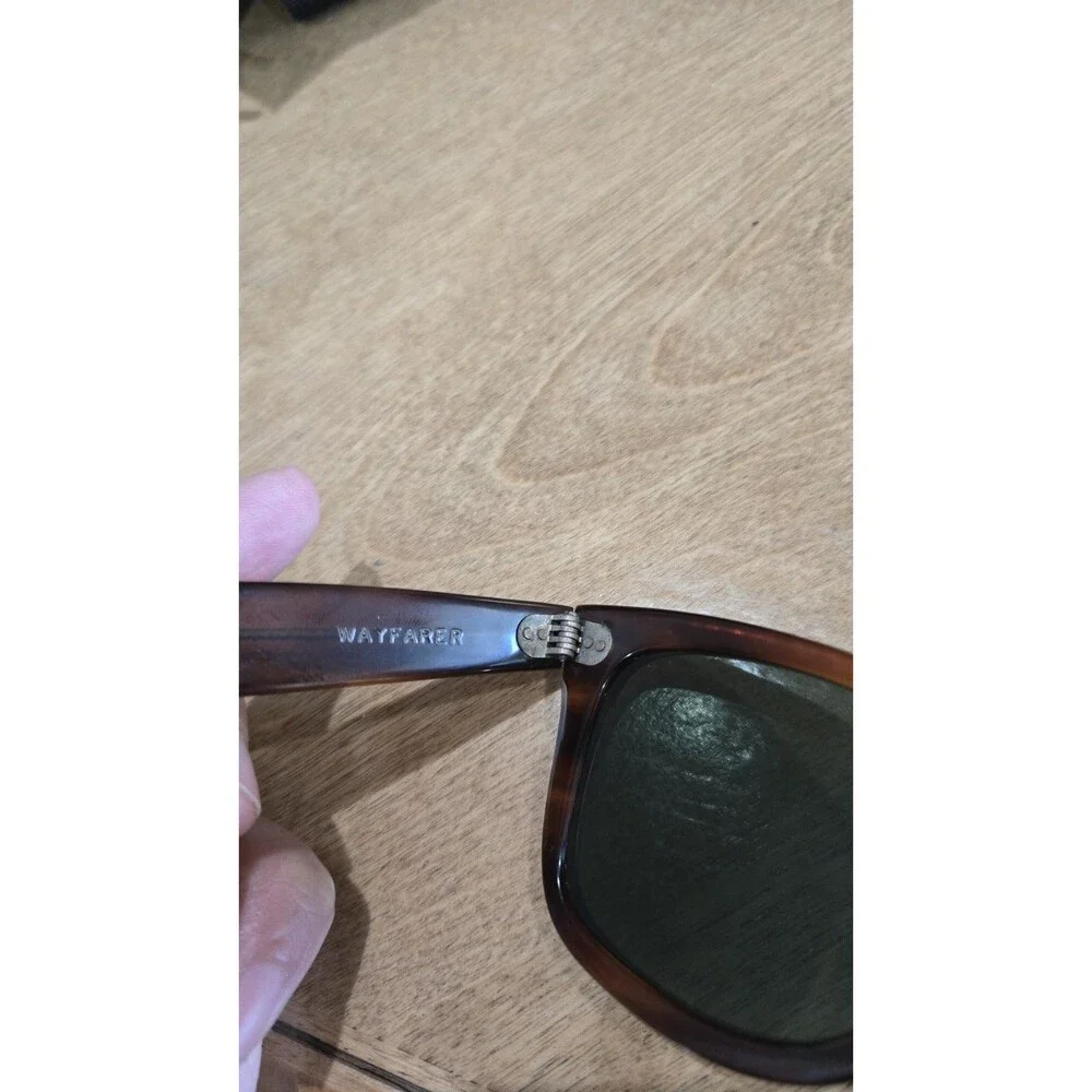 Vtg 60s 70s B&L 5024 Ray-Ban USA Wayfarer Mock Tortoise thick Frame Sunglasses